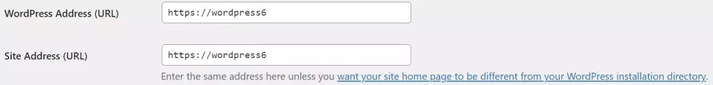 WordPress Address and Site Address URL